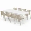 קת'רין - פינת אוכל אלומיניום נפתחת (1.60 נפתח ל- 2.40) + 6 כיסאות פרייד - לבן