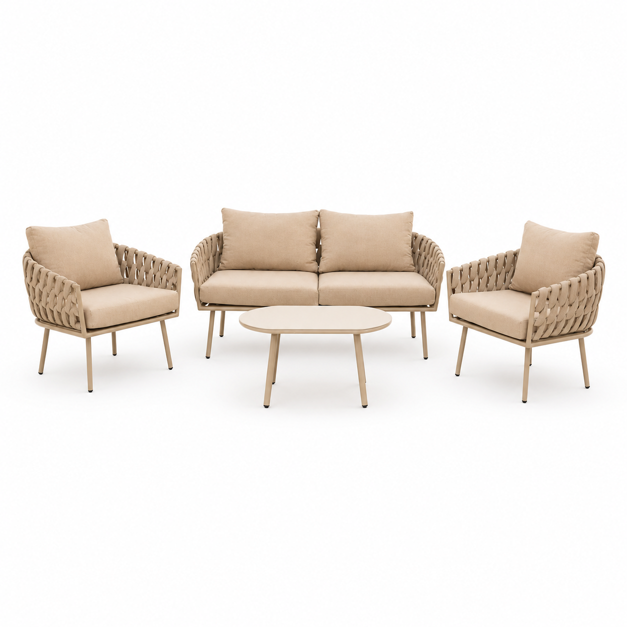 syisell Model סיישל – מערכת ישיבה אלומיניום חבלים – שמפניה – תמונה 1