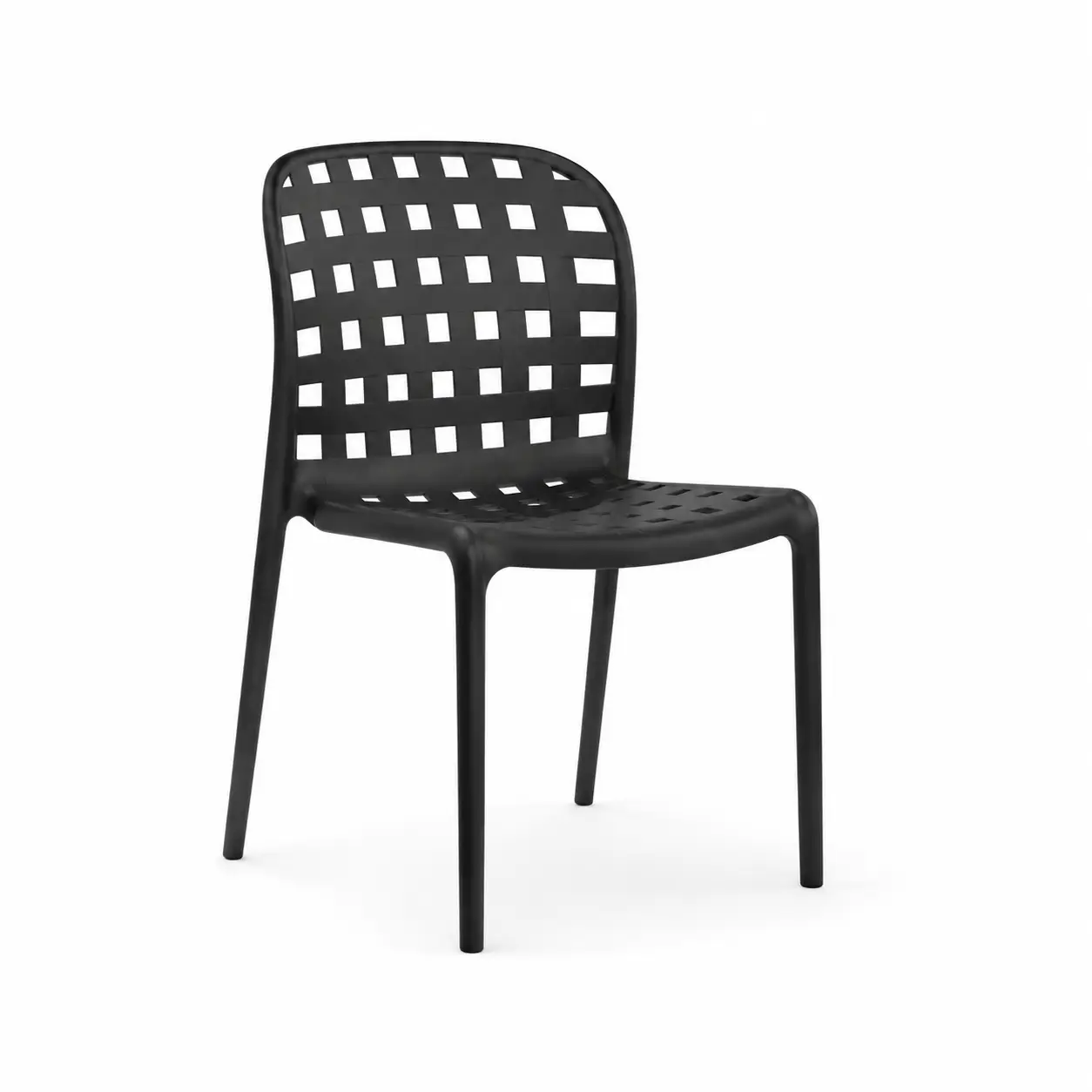 Alon Black 7099 כיסא פלסטיק רשת מעוצב ללא ידיות צבע שחור – דגם אלון – תמונה 1
