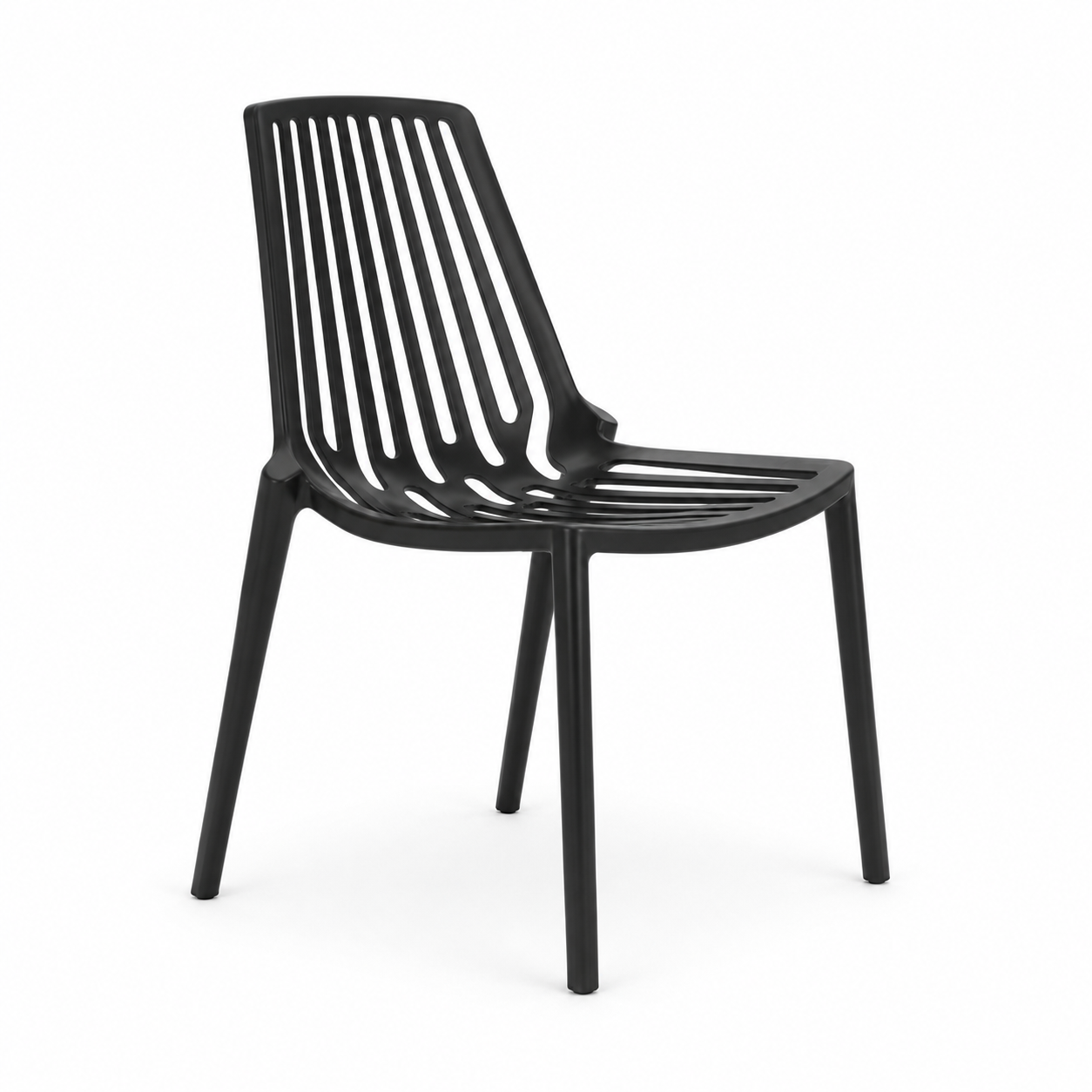 dekel Black כיסא פלסטיק מעוצב לגינה ללא ידיות צבע שחור - דגם דקל – תמונה 1