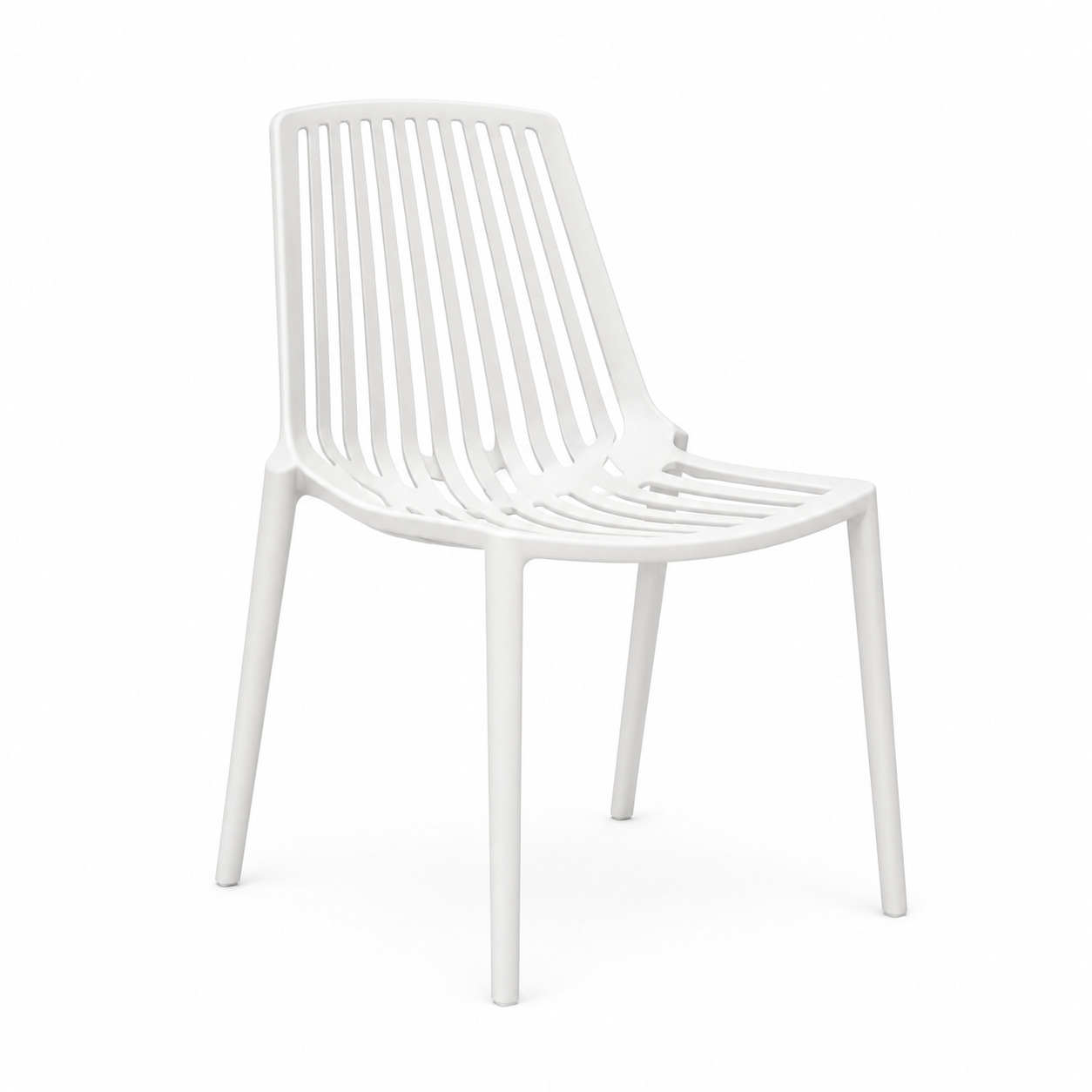 white Light gray כיסא פלסטיק מעוצב לגינה ללא ידיות צבע לבן - דגם דקל – תמונה 1