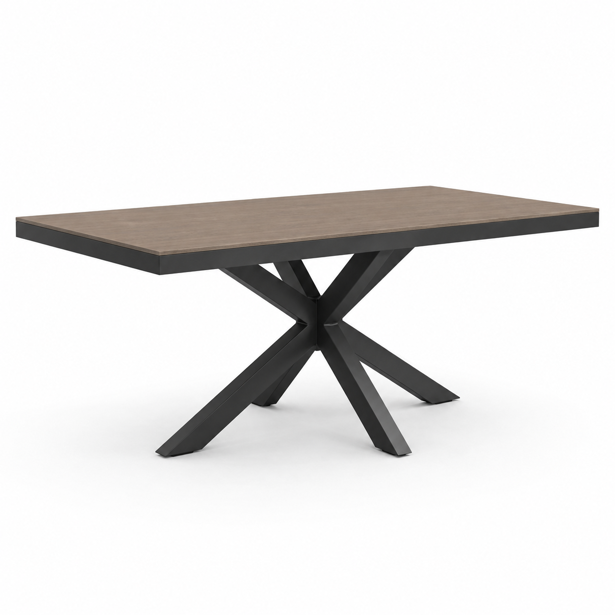wood model שולחן אוכל מאלומיניום עם פלטת אבן סינתטית – דגם ווד – תמונה 1