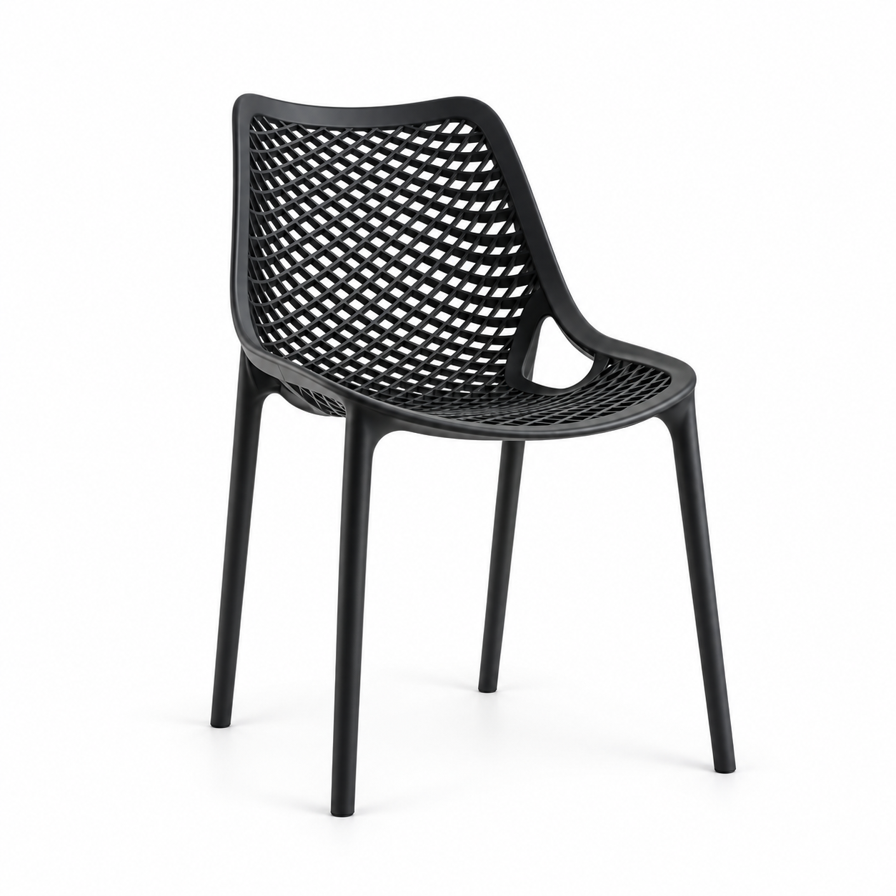 Maya_gal Dark Gray without Model כיסא פלסטיק מעוצב לגינה ללא ידיות צבע אפור ככה - דגם מאיה – תמונה 1